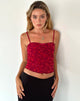 Imagen de la blusa Hali Cami Top en estampado floral Grunge Rojo