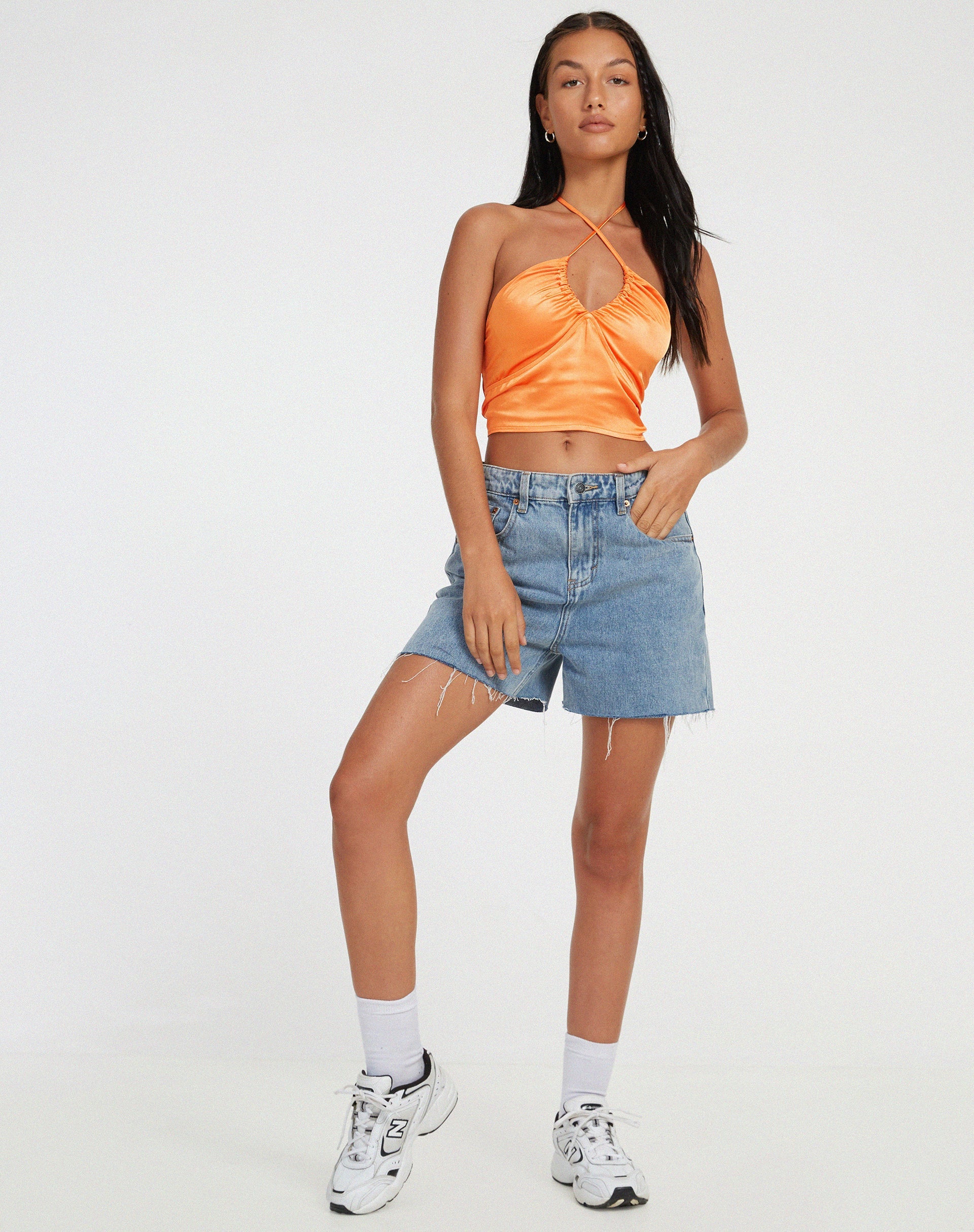 imagen de Haltri Crop Top en Satén Naranja