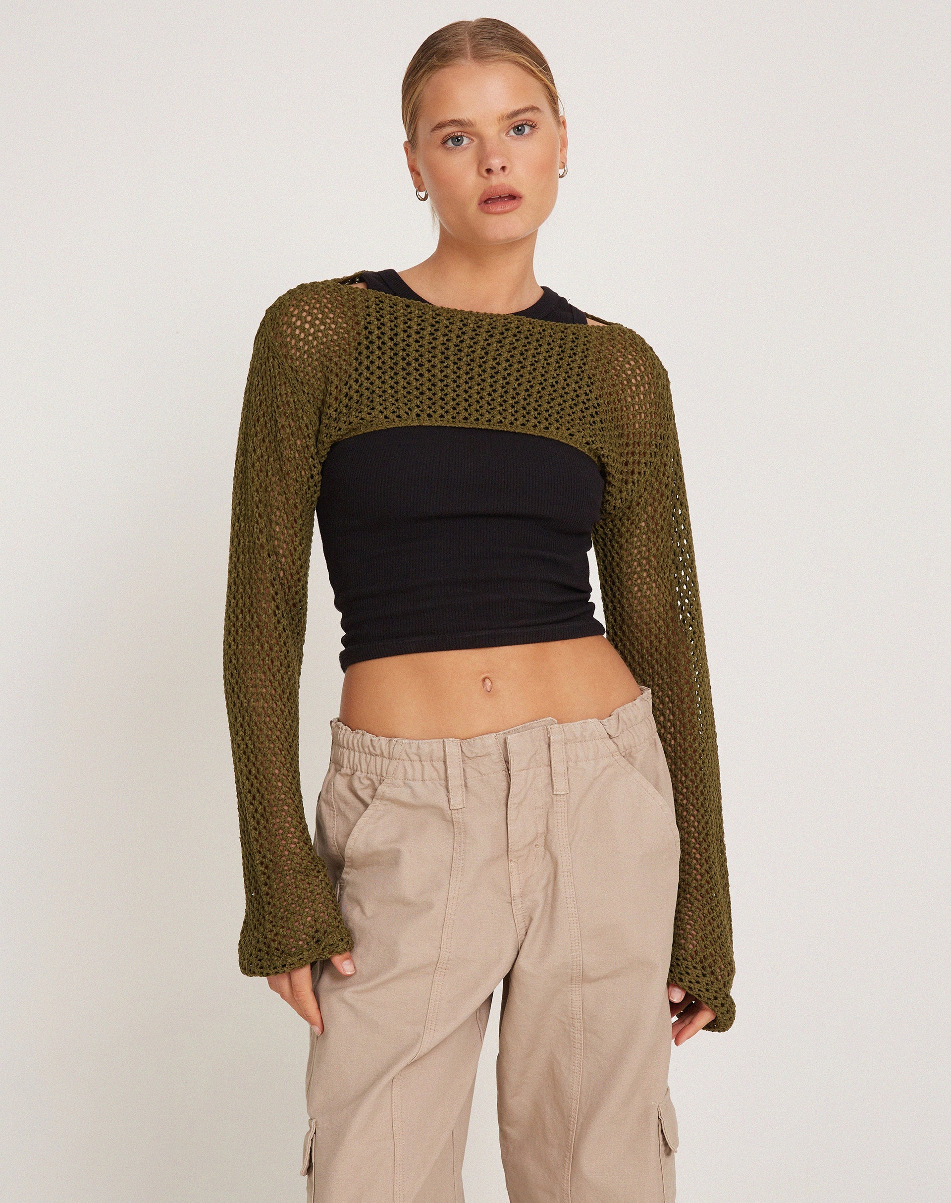 Imagen de Hanita Bolero Top en Verde Oliva