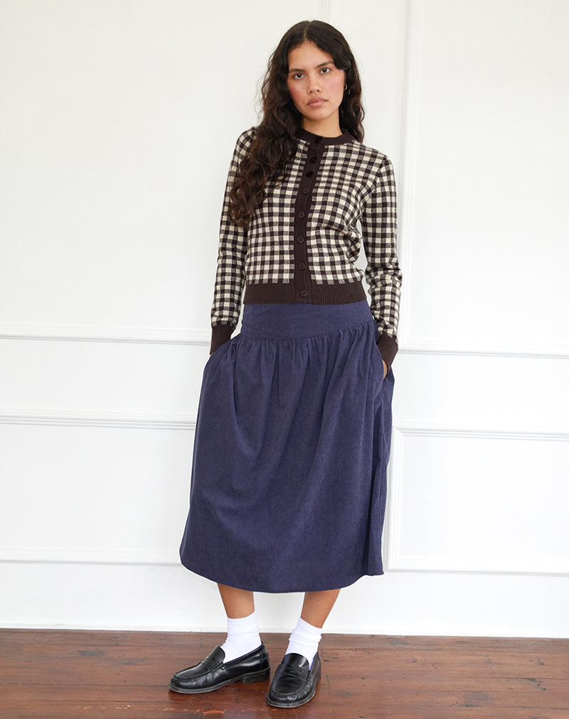 Kiranila Falda Midi en Cordón Bebé Azul Tinta