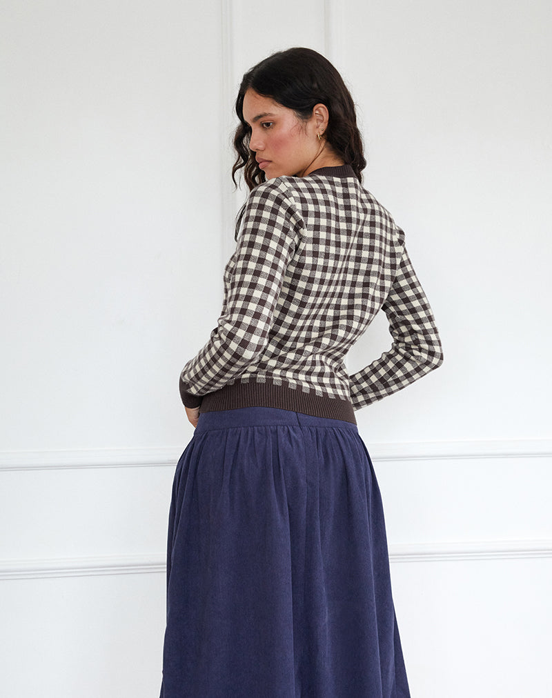 Imagen de Hanudia Cardi en Gingham Marrón