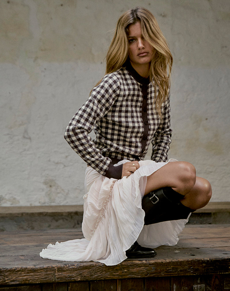 Imagen de Hanudia Cardi en Gingham Marrón