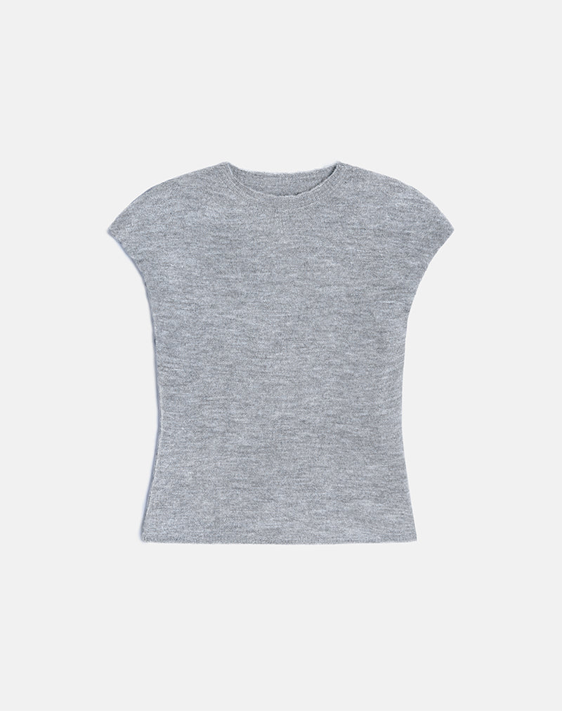 Top Hanuva de punto gris