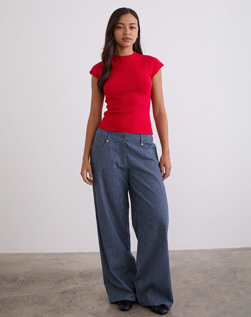 Top Hanuva de punto rojo
