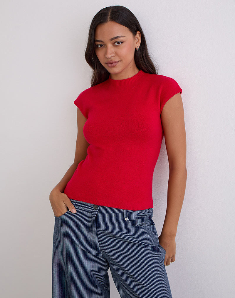 Top Hanuva de punto rojo