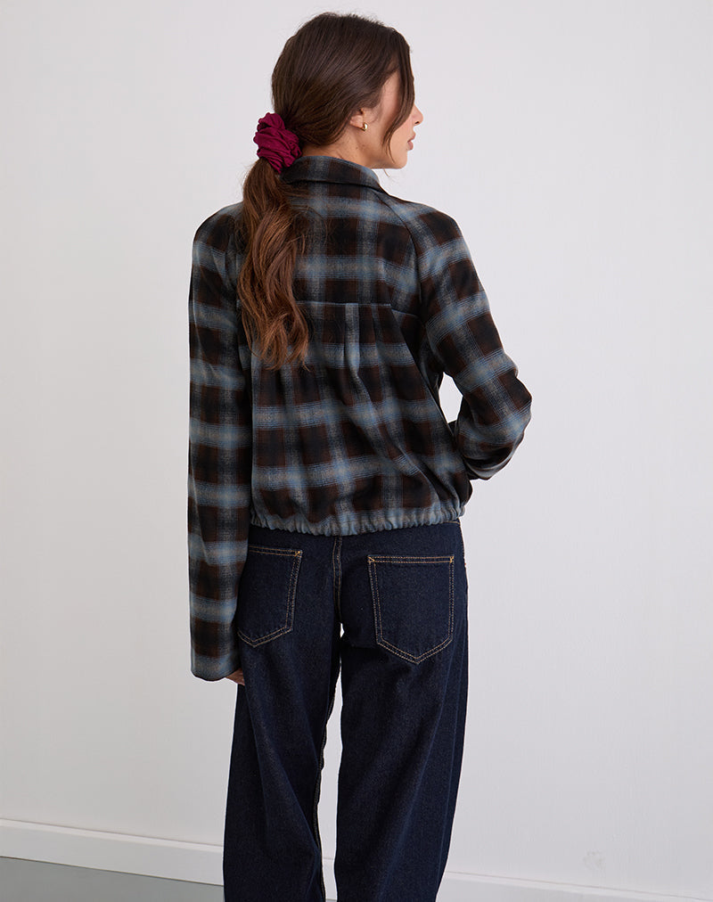 Imagen de Harana Chaqueta con cuello a cuadros azules y marrones