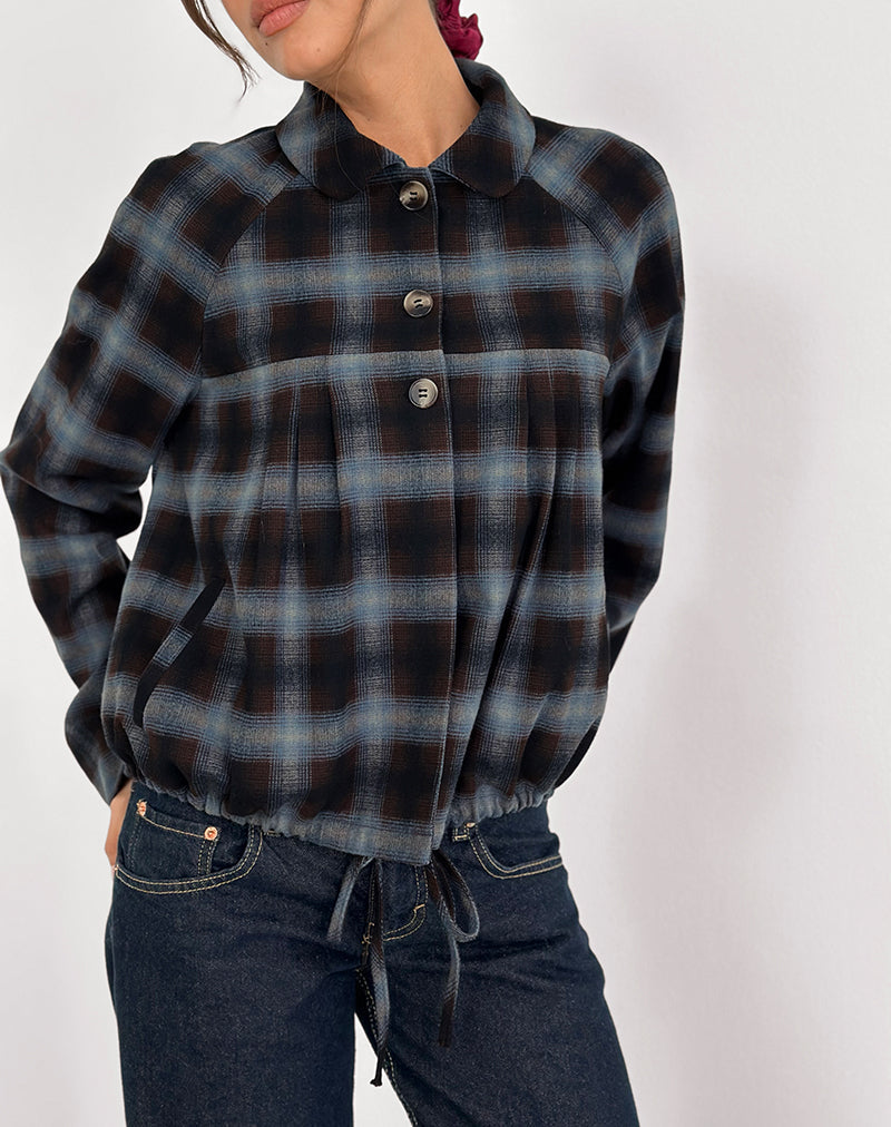 Imagen de Harana Chaqueta con cuello a cuadros azules y marrones