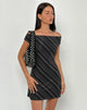 Imagen de Hari Mini Dress in Irregular Stripe Grey Black