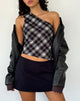 Imagen de Harini One Shoulder Top in Black White Check