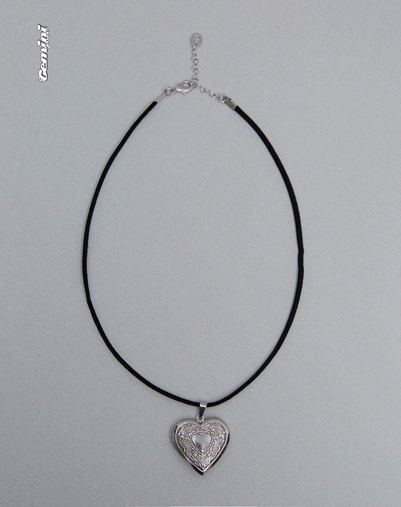 Imagen de Harley Cord Heart Locket Necklace by Gemini Jewels