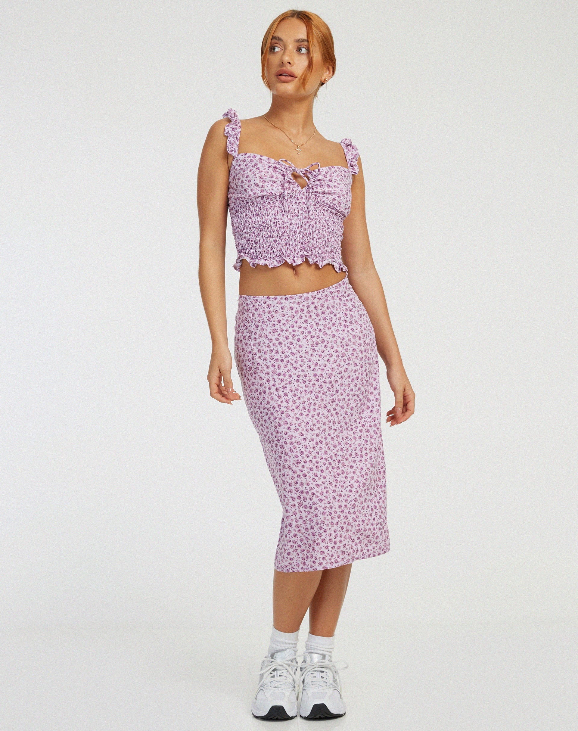 Imagen de Harriet Falda Midi en Ditsy Rose Lila
