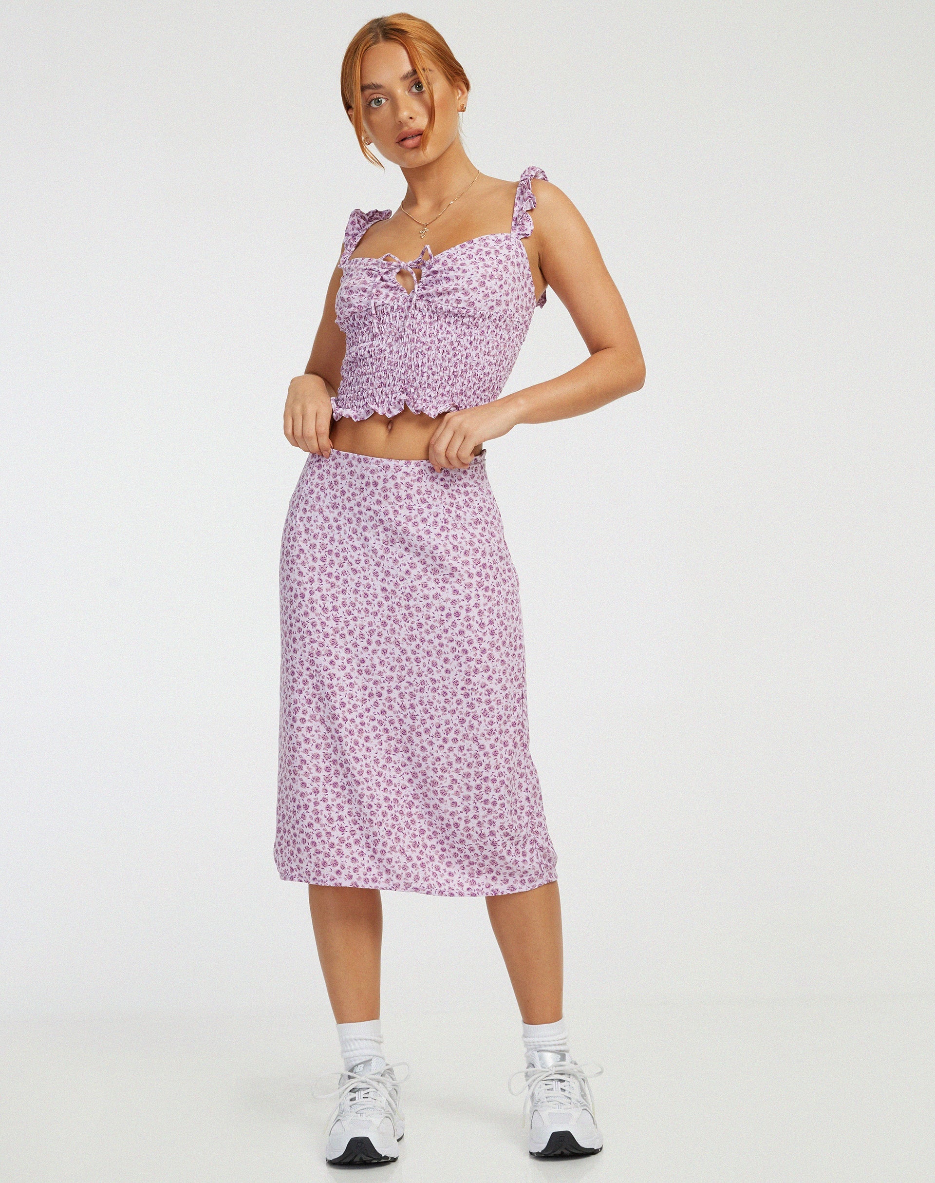 Imagen de Harriet Falda Midi en Ditsy Rose Lila