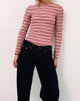 Imagen de Haruka Top a rayas rojo y blanco