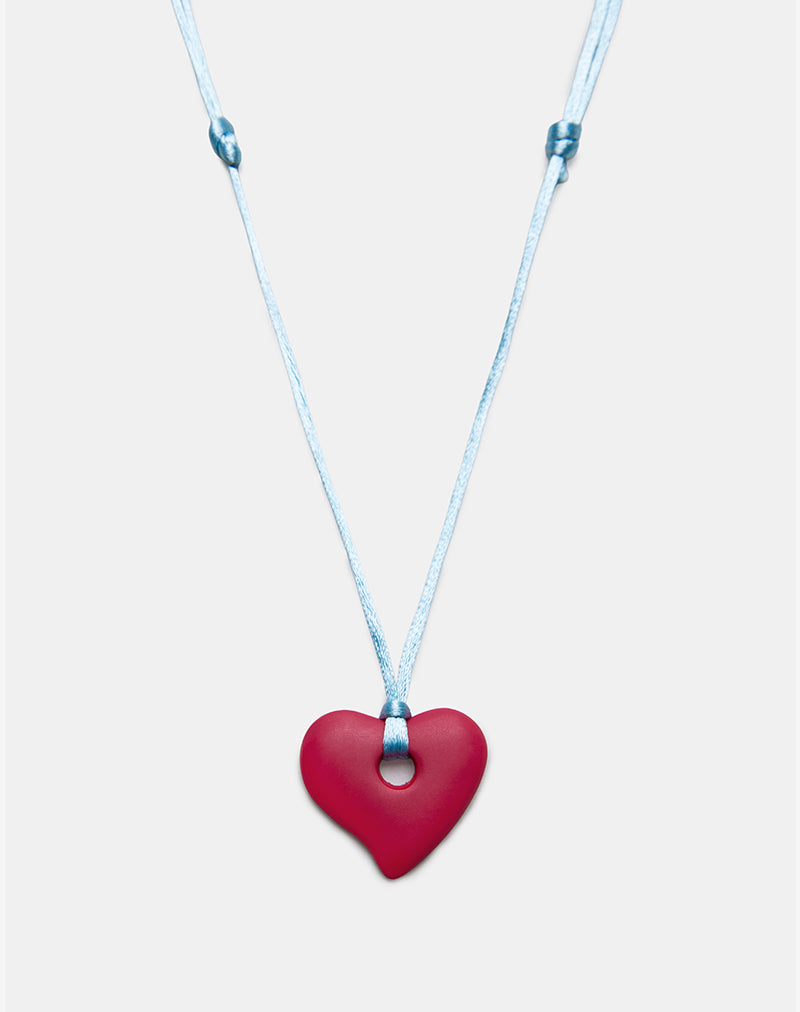 Imagen de Collar Corazón de Resina Rojo