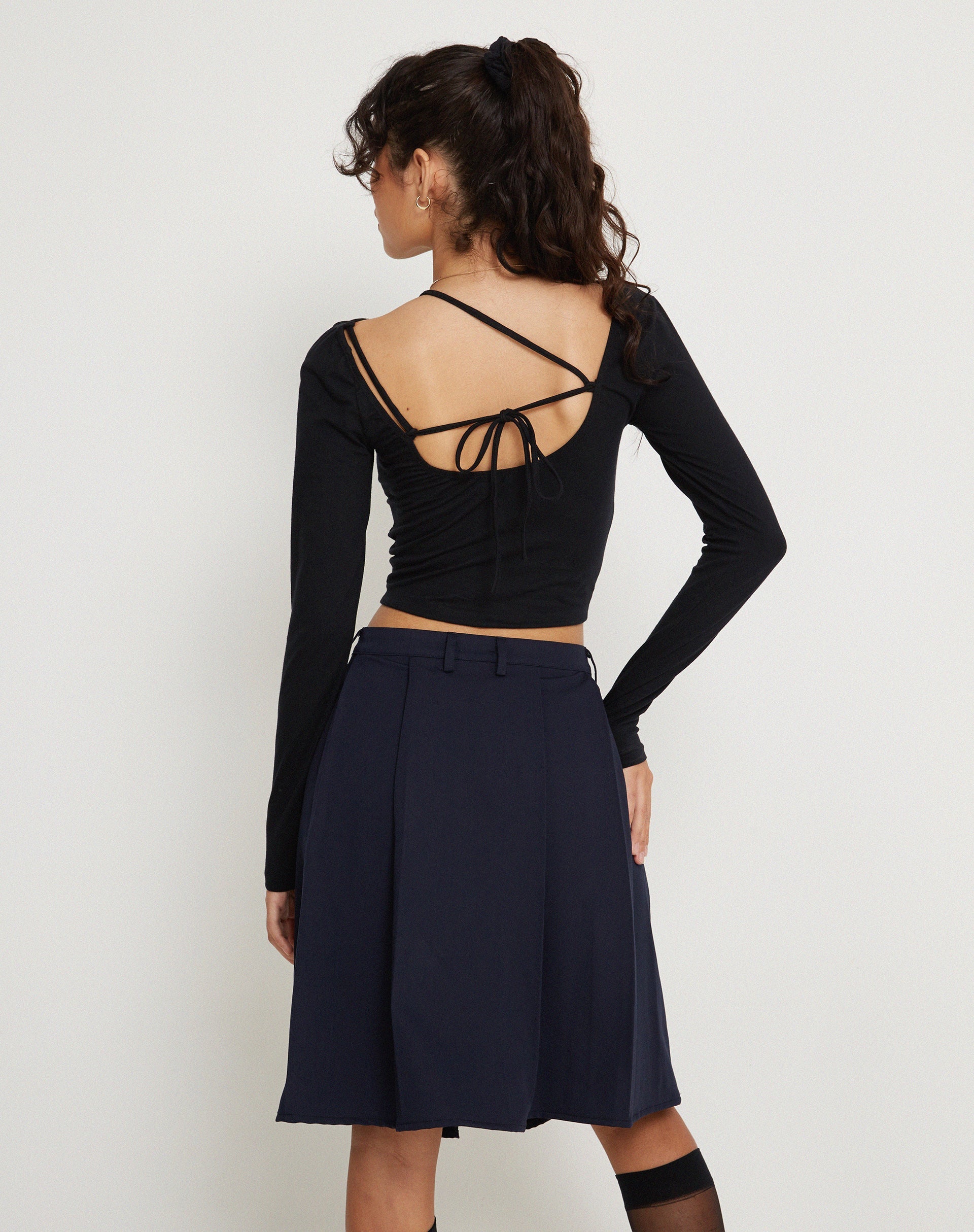 Imagen de Colette Falda plisada hasta la rodilla en azul marino