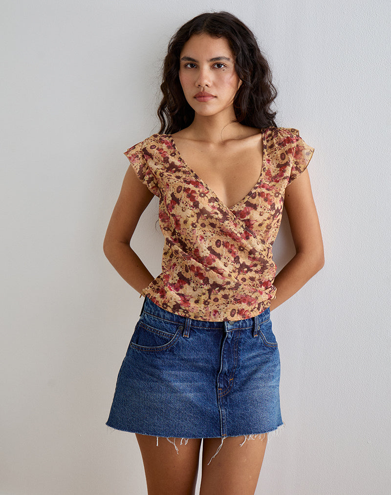 Top de gasa Heidi Flor oxidada
