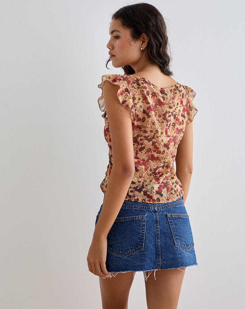 Imagen de Heidi Wrap Top en gasa Flor oxidada