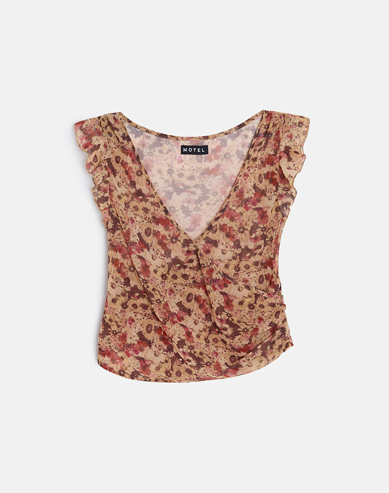 Top de gasa Heidi Flor oxidada