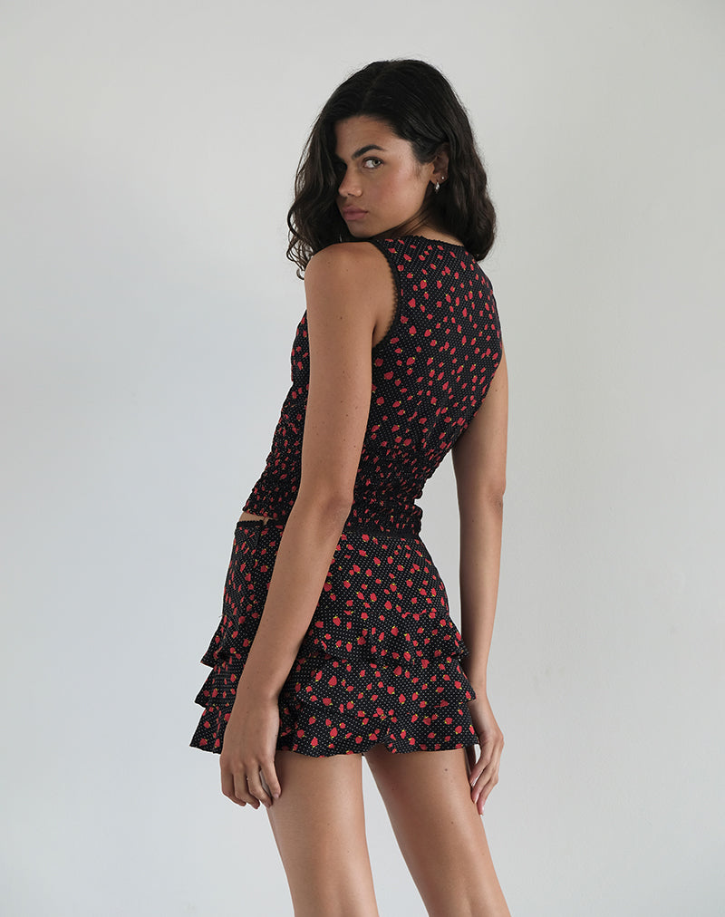 Imagen de Camigi Minifalda en Polka Fresa Negro