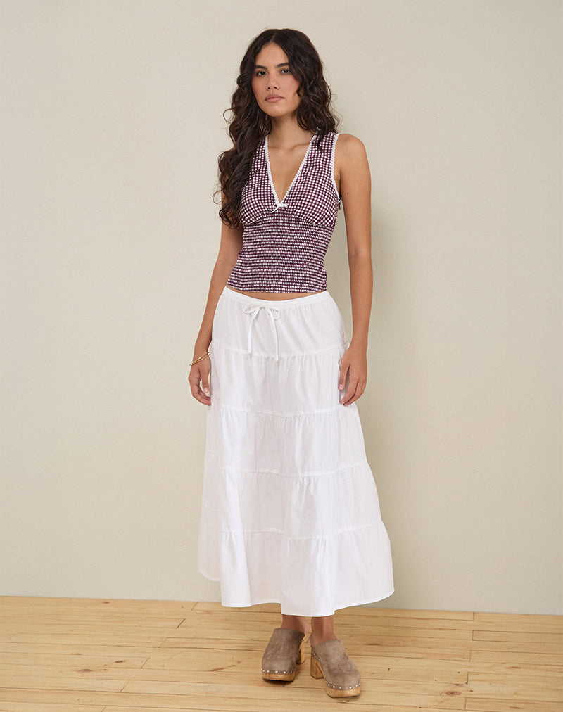 Imagen de Hevalis Plunge Top en Mini Gingham Vino