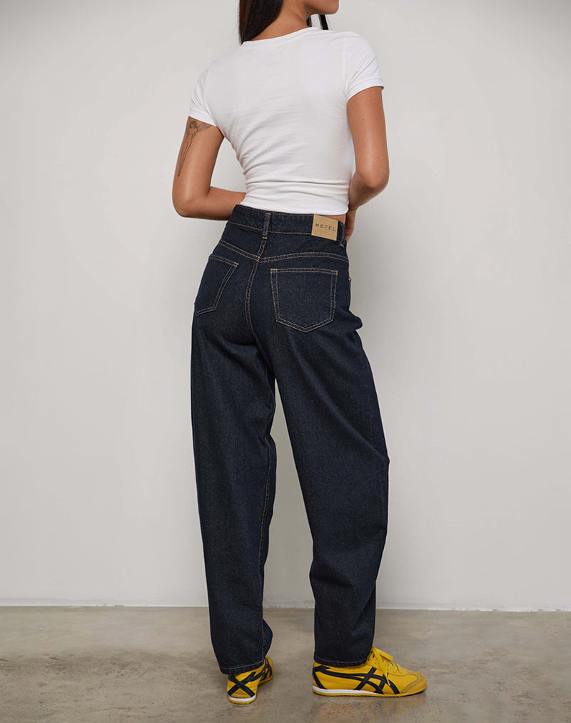 Imagen de High Rise Barrel Jean en Indigo