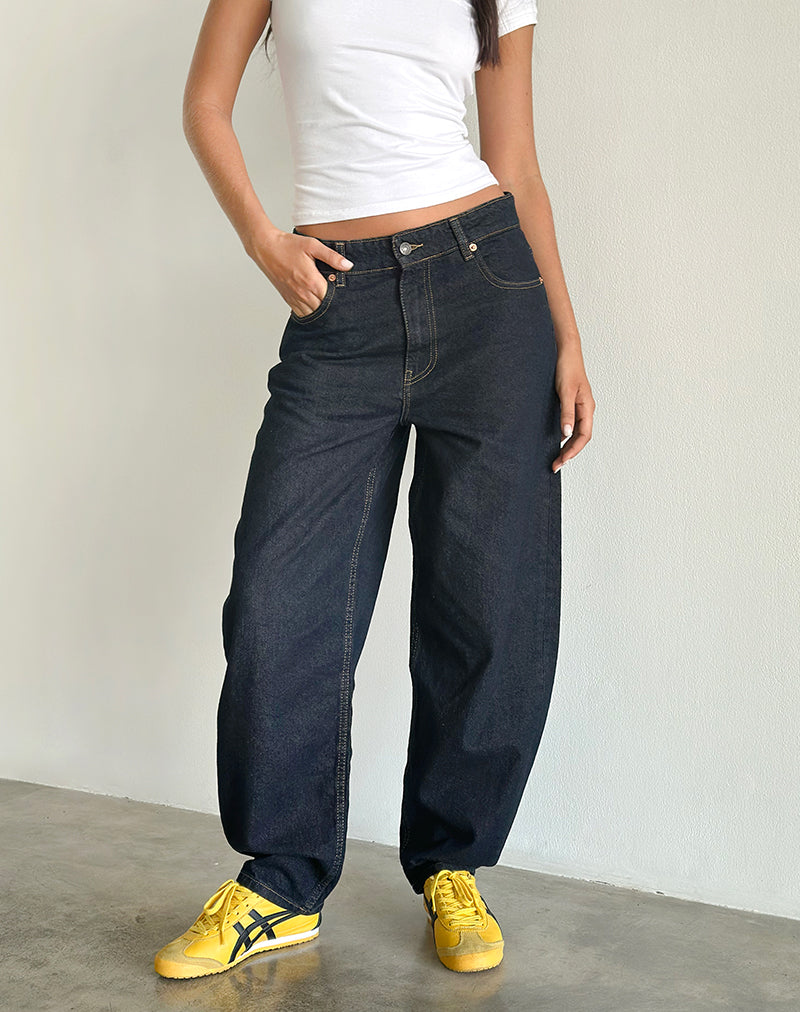 Imagen de High Rise Barrel Jean en Indigo