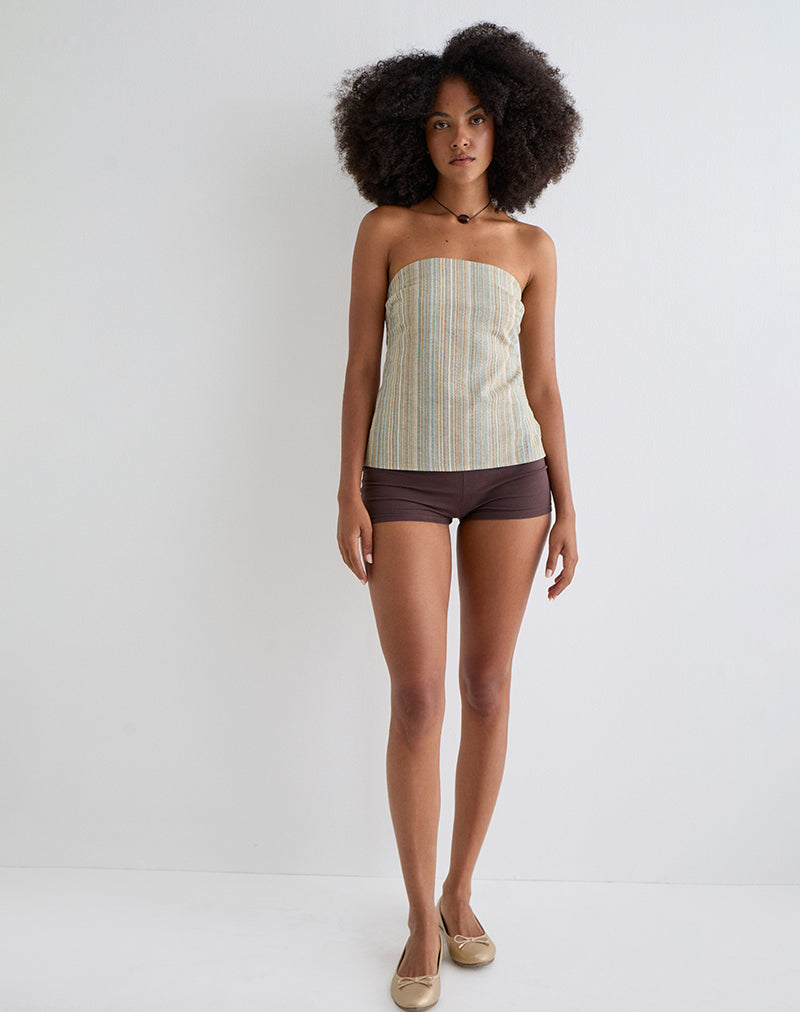 Imagen de Hisana Bandeau Top de rayas amarillo