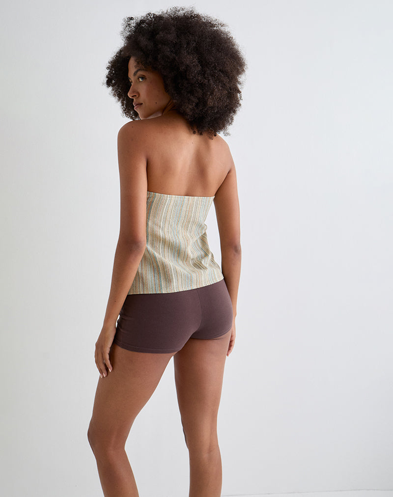 Imagen de Hisana Bandeau Top de rayas amarillo