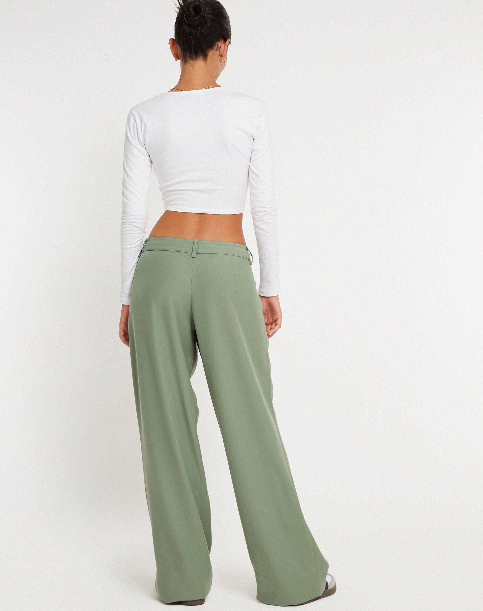 imagen de Hondra Wide Leg Trouser en Ashy Green
