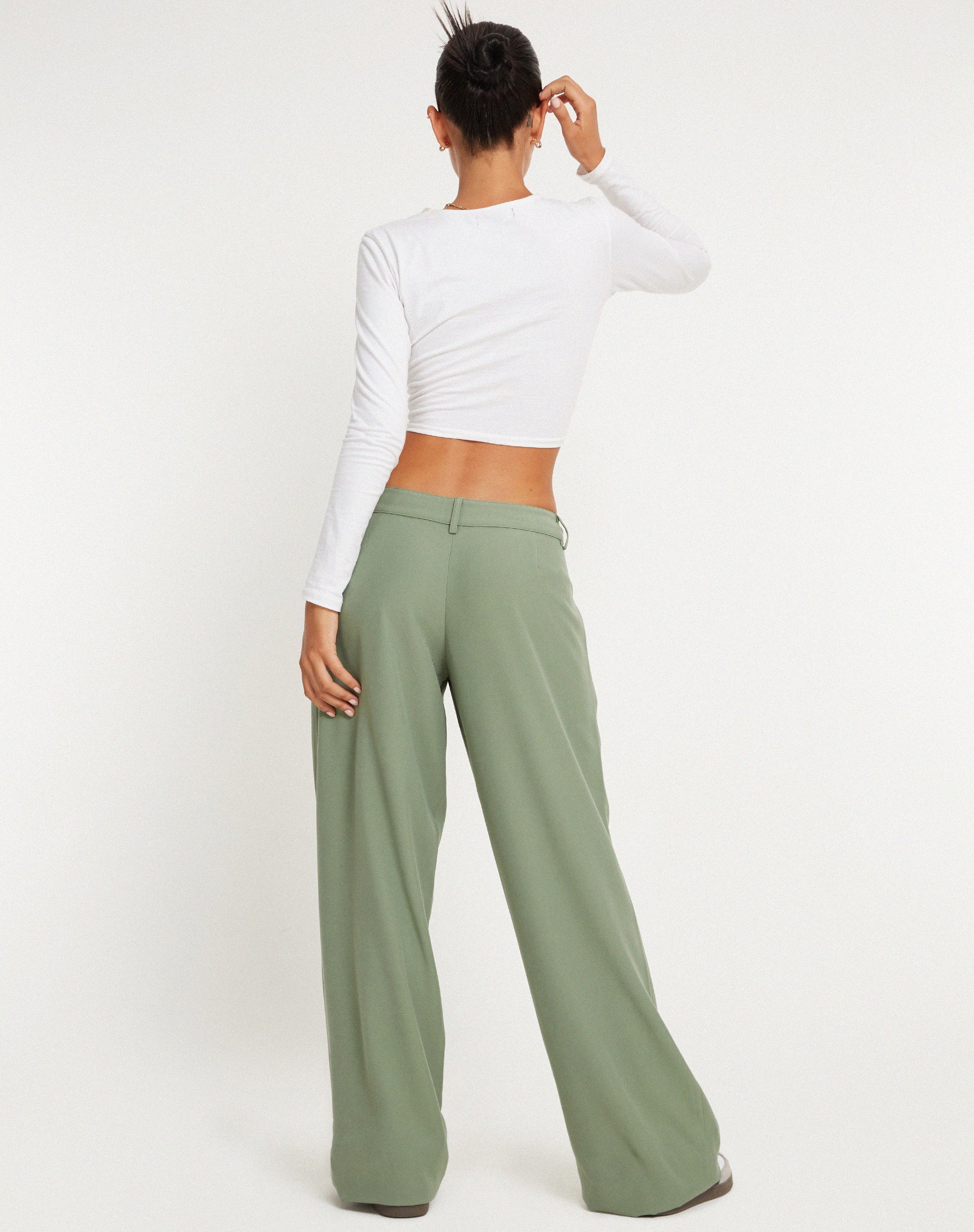 imagen de Hondra Wide Leg Trouser en Ashy Green