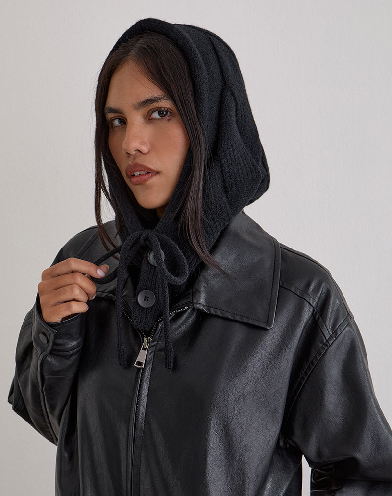 Image of Gorro con capucha de punto Negro