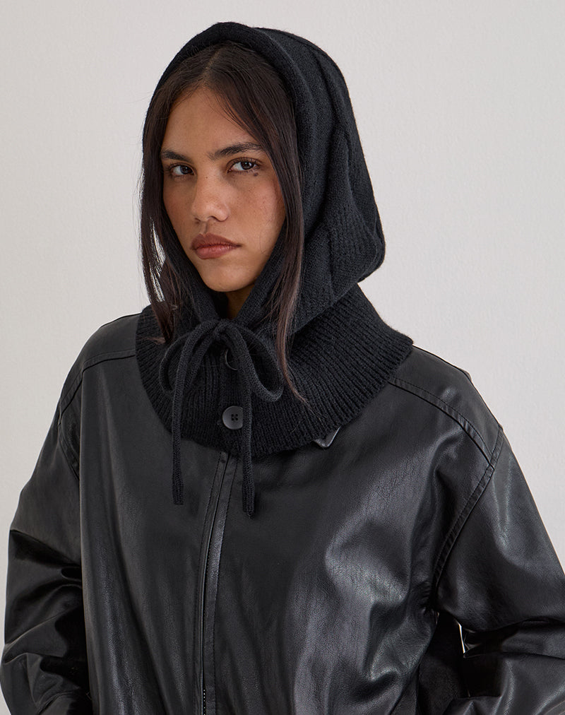 Image of Gorro con capucha de punto Negro