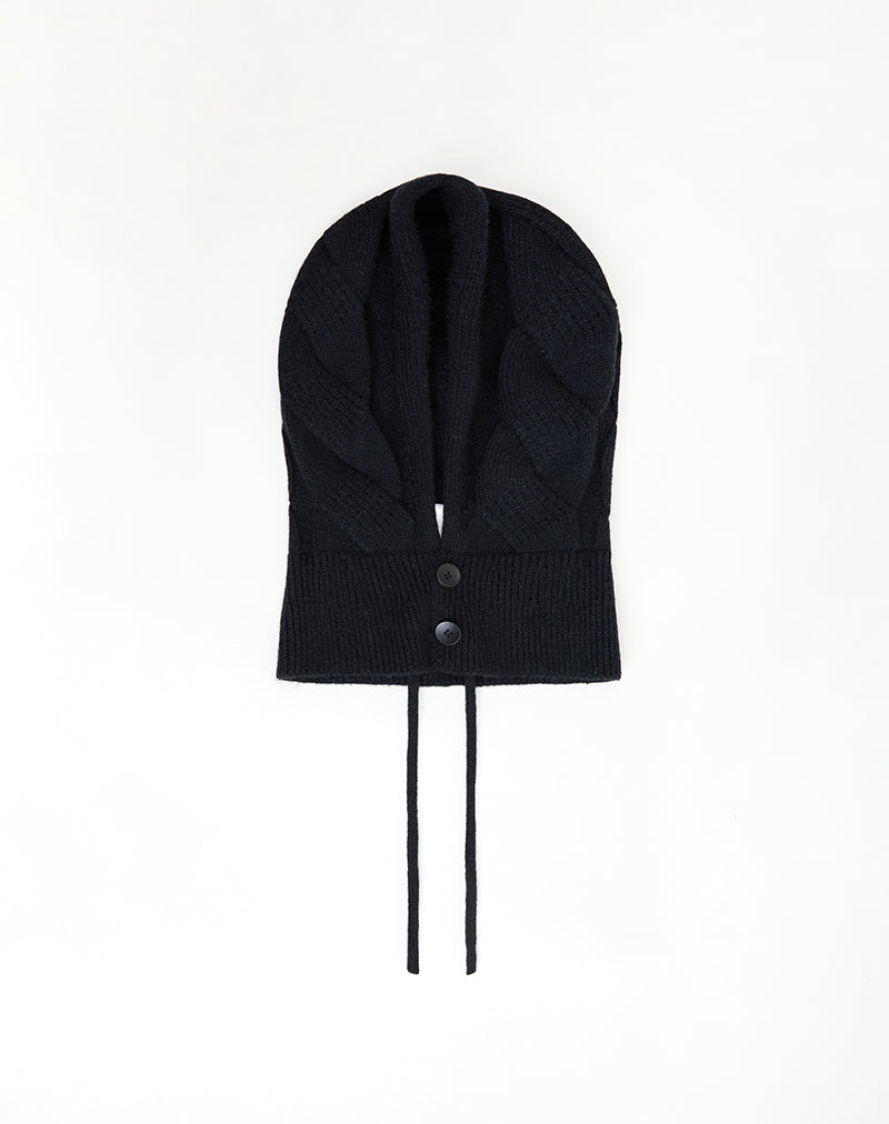 Image of Gorro con capucha de punto Negro