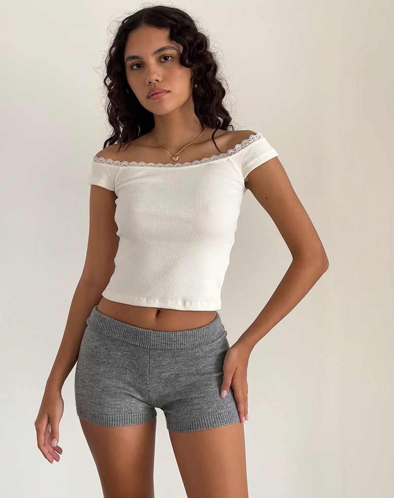 Husan Hot Pants en punto gris