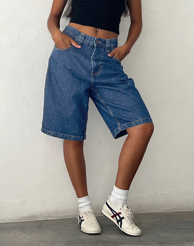 Falda Pantalón Corto Azul Piedra