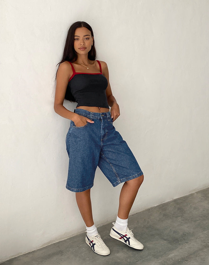 Falda Pantalón Corto Azul Piedra