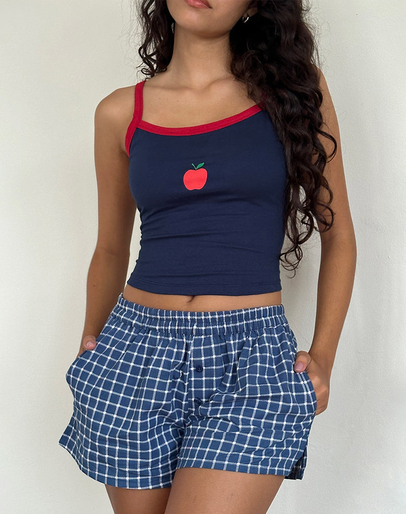 Imagen de Laboxe Short en popelín de tartán azul marino