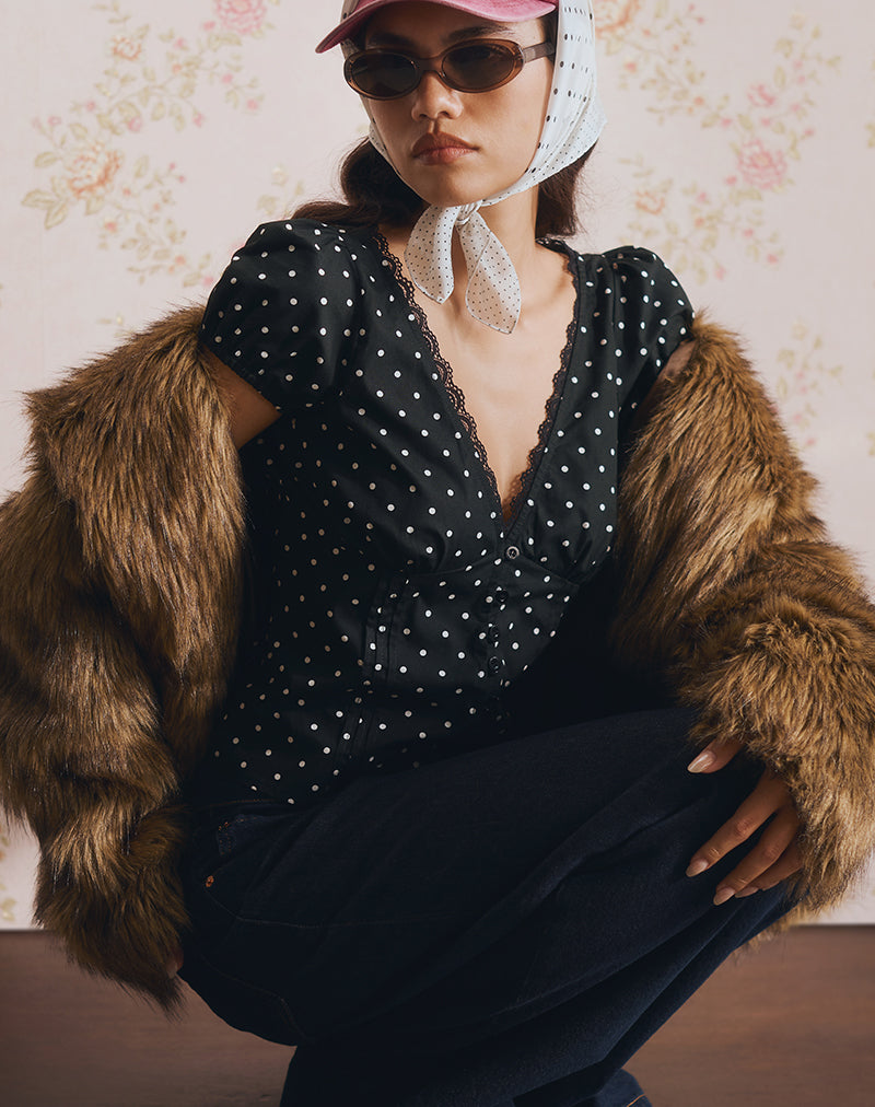 Imagen de Ilias Corset Top en Basic Polka Negro