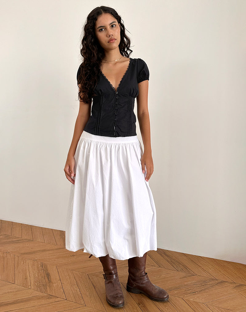 Top corsé Ilias de popelina negro