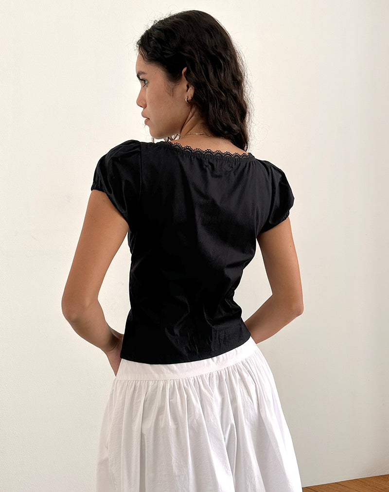 Imagen de Ilias Corset Top de popelina Negro