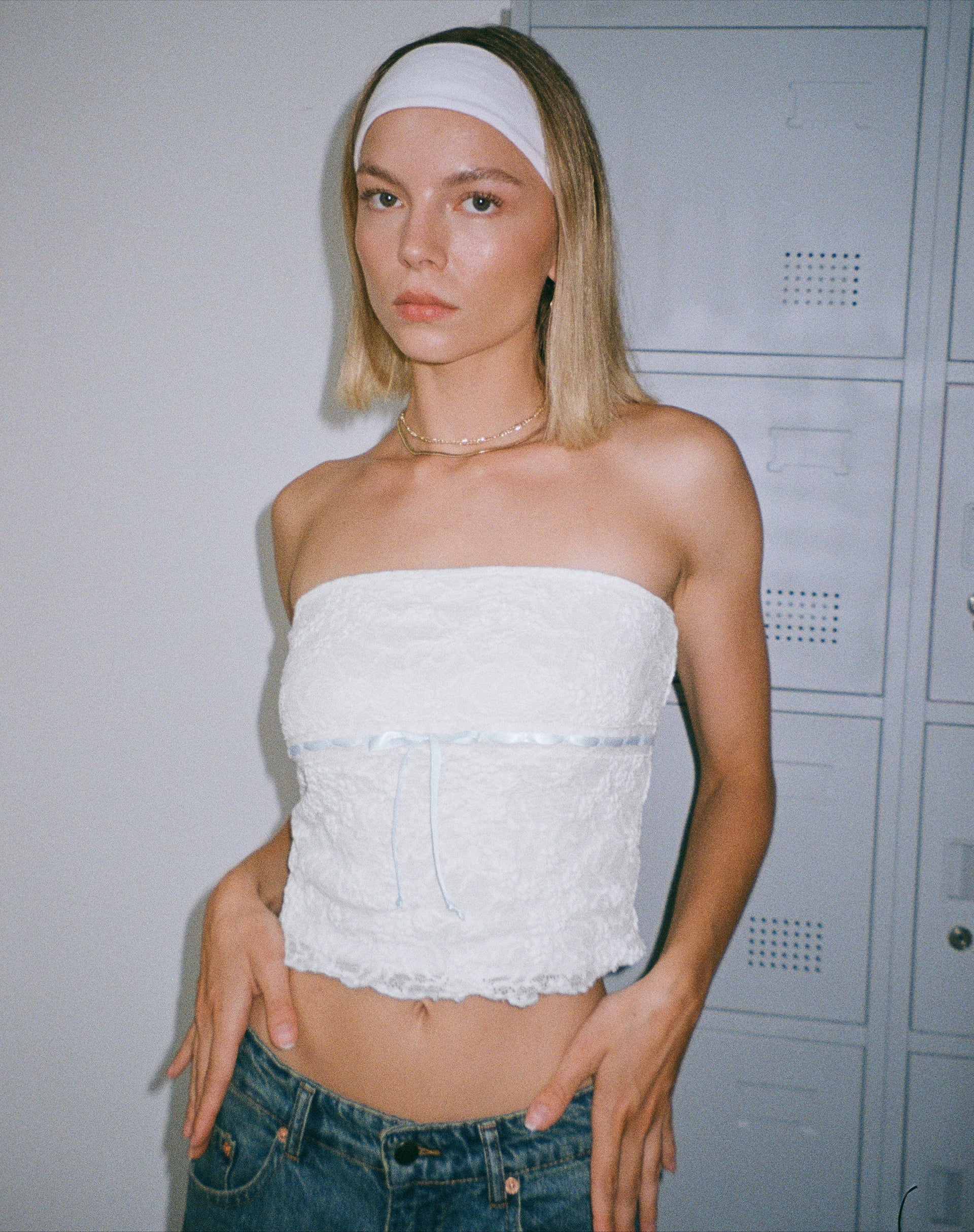 Imagen de Ilina Bandea Top en Encaje Marfil
