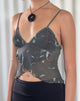 Imagen de Cojira Mesh Butterfly Top in Floral Khaki Silhouette