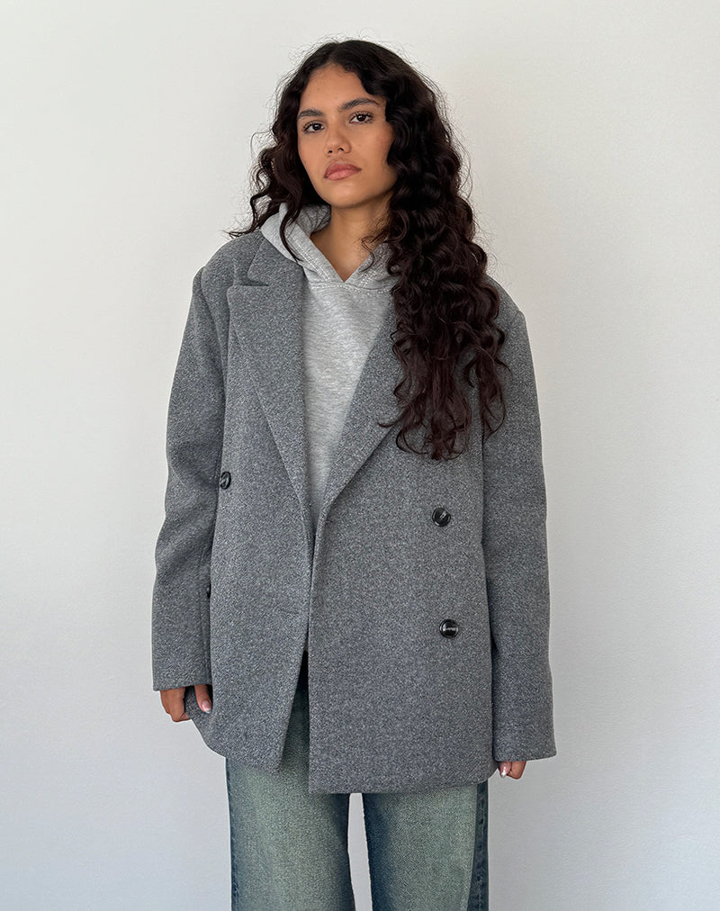 Imagen de Binaiya Oversized Wool Blazer in Grey