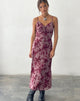 Imagen de Coya Maxi Dress in Mesh Maroon Blurred Flower