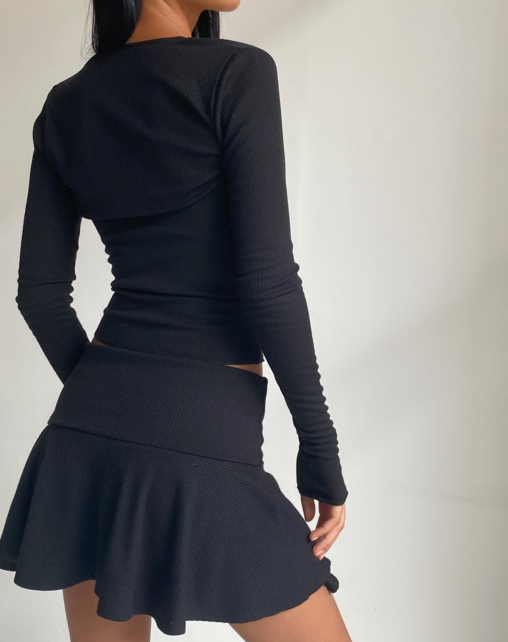 Imagen de Orla Minifalda de canalé en negro