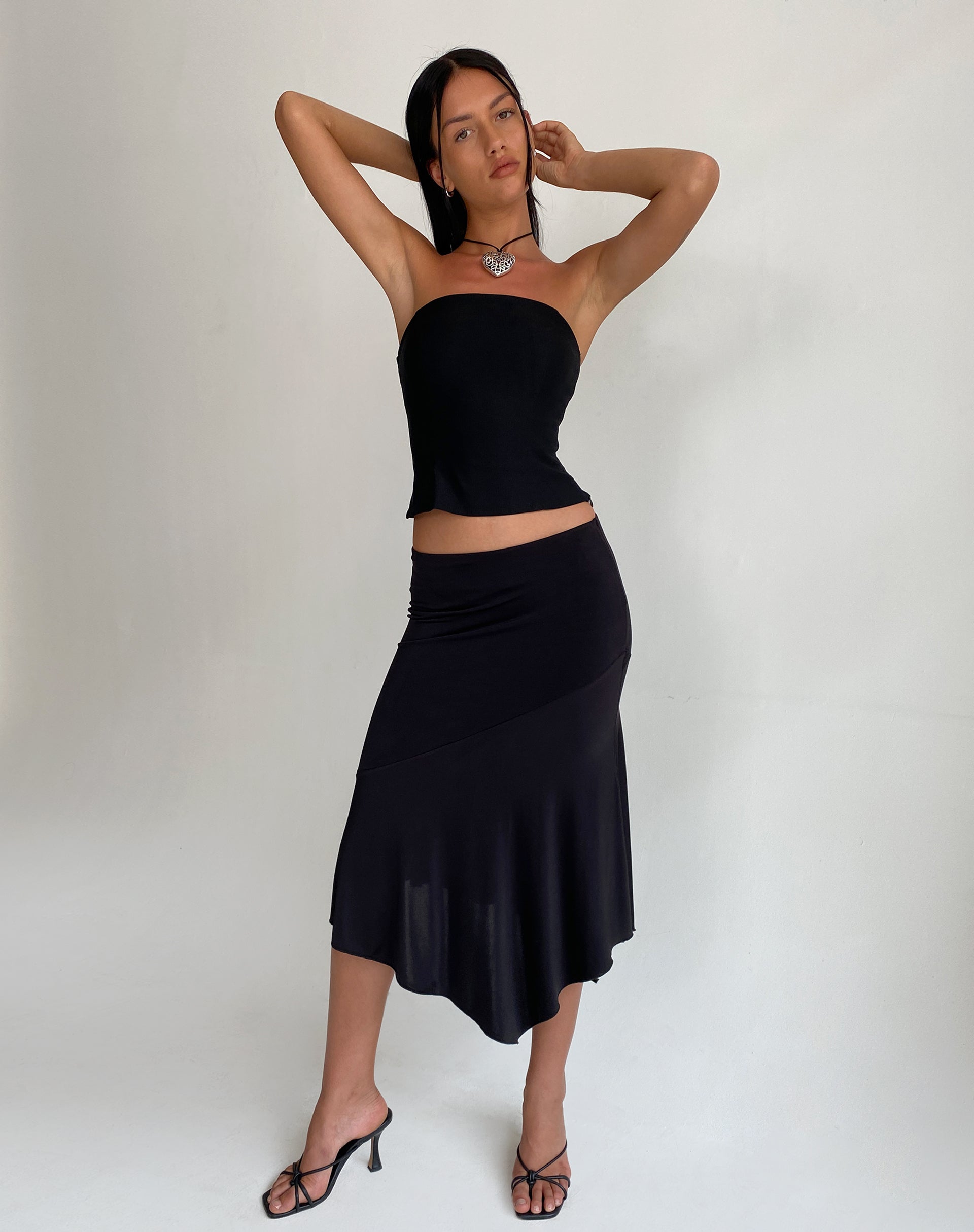 Imagen de Maribaya Longline Corset Top in Black