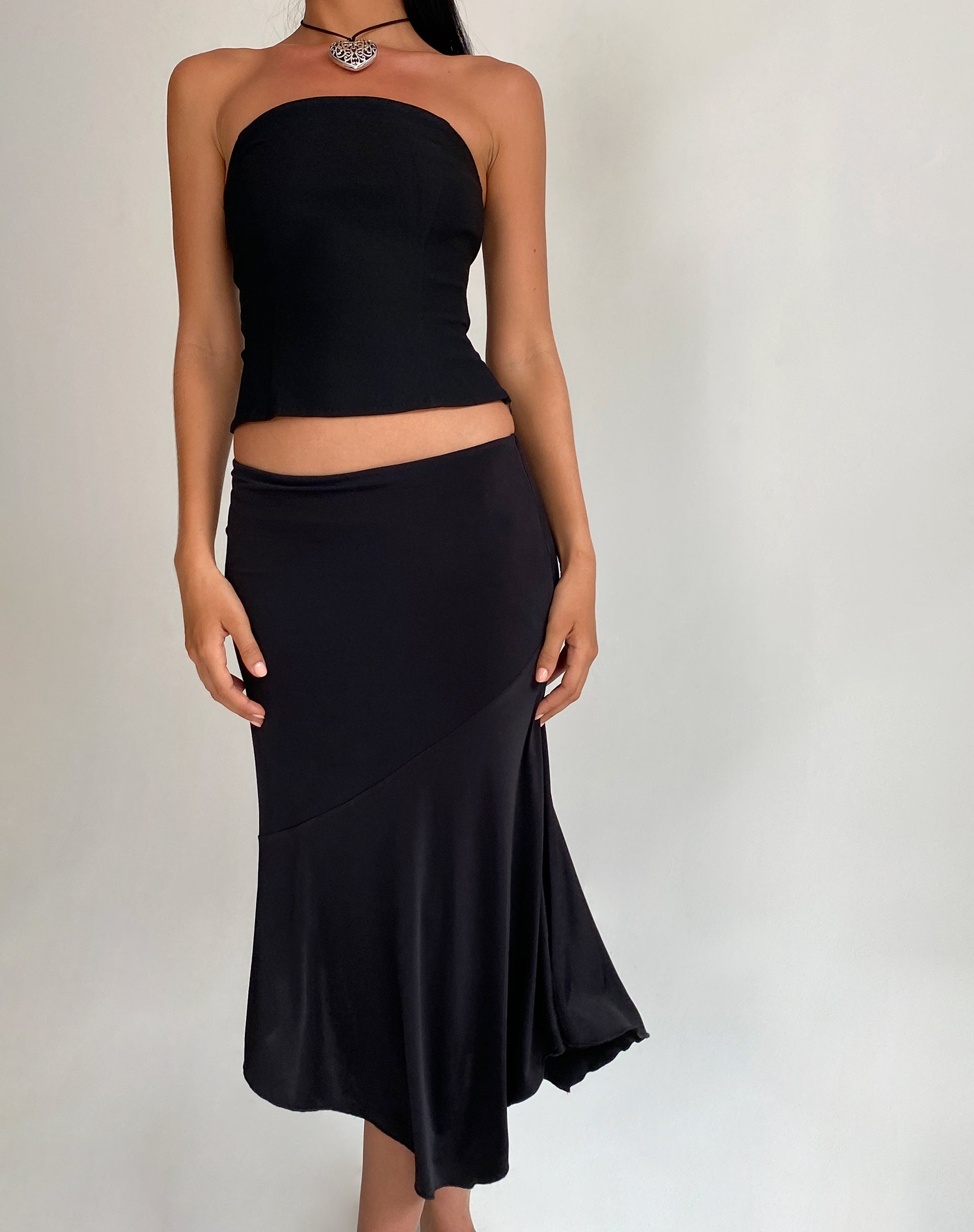 Imagen de Maribaya Longline Corset Top in Black