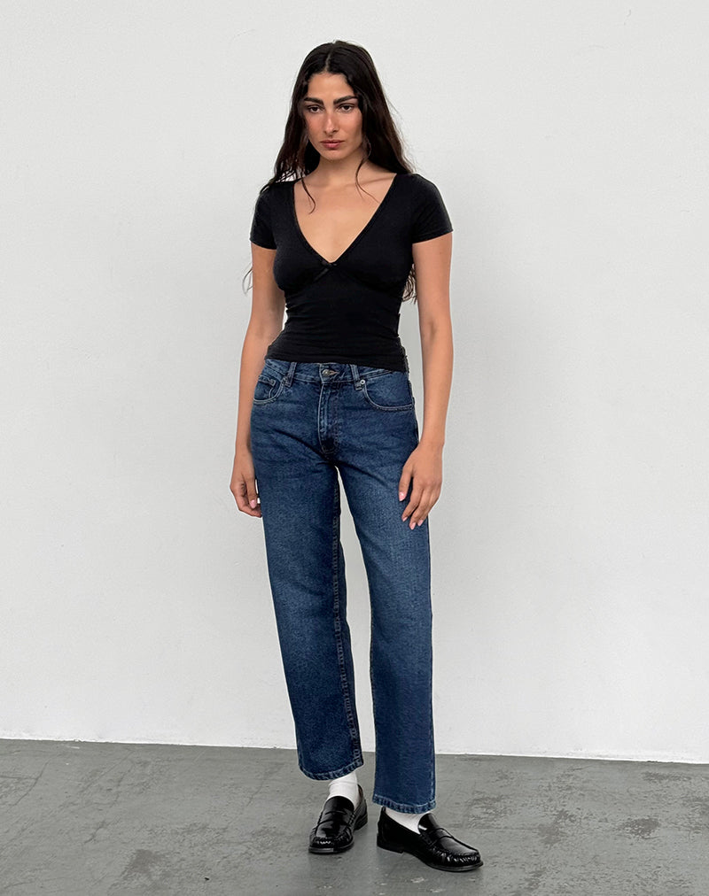 Imagen de Low Rise Awkward Parallel Jeans en Mid Blue Used