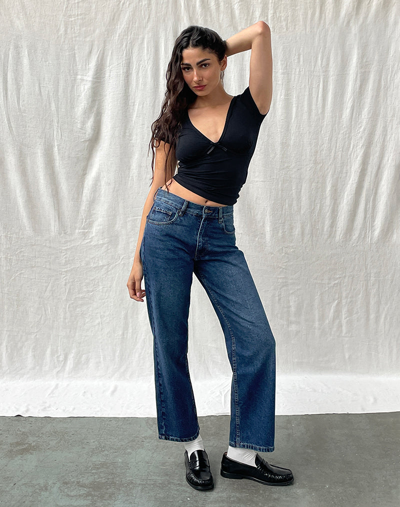 Vaqueros Mid Rise Awkward Parallel en Azul Medio Usados