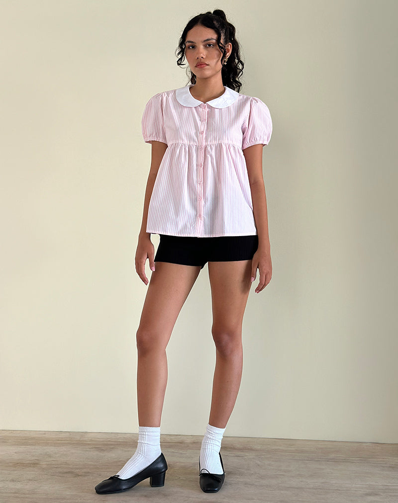 Imagen de Immy Top en Raya Pequeña Vertical Rosa Caramelo